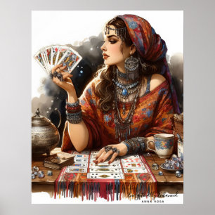 *~* 12A100 Psychische lezer Gypsy Crystal Ball Poster