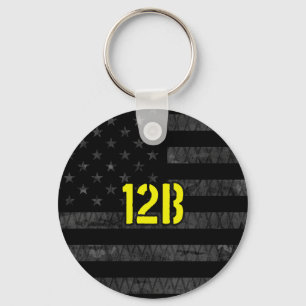 12B Combat Engineer Subdued American Flag Sleutelhanger