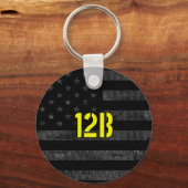 12B Combat Engineer Subdued American Flag Sleutelhanger (Voorkant)