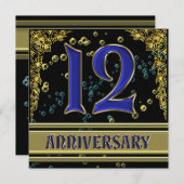 12de Jubileum zwart-wit en Gold Kaart (Voorkant / Achterkant)