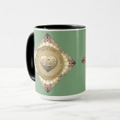 12e/30e Pearl & Groen Bruiloft Jubileum Mok (Voorkant links)