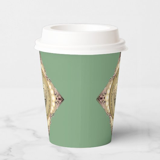 12e/30e Pearl & Groen Bruiloft Jubileum Papieren Bekers (Rechts)