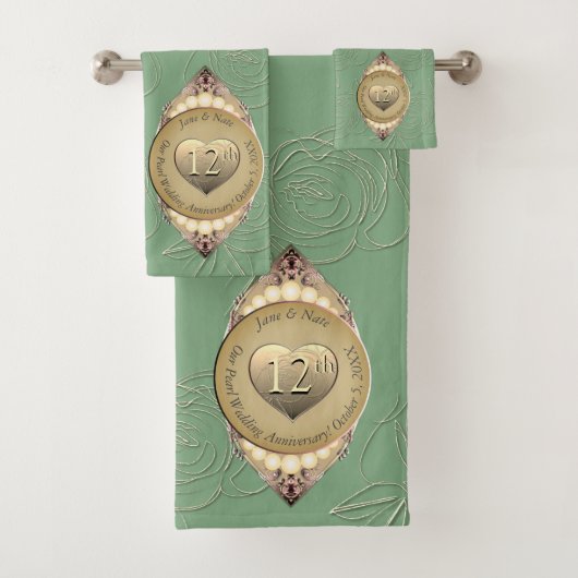 12e &30e Pearl Jubilea handdoek (Insitu)