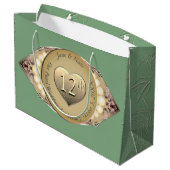 12e/30e Pearl Wedding Jubileum Gift Bag Groot Cadeauzakje (Achterkant Gekanteld)