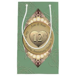 12e/30e Pearl Wedding Jubileum Gift Bag Klein Cadeauzakje