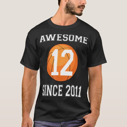 12e achttiende verjaardag basketbal t-shirt (Voorkant)