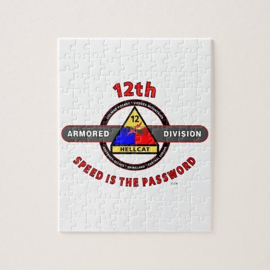 12E ARMORED DIVISION"SNELHEID IS HET WACHTWOORD" LEGPUZZEL (Verticaal)