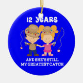 12e bruiloft Jubileum grappige cadeau voor hem Keramisch Ornament (Voorkant)