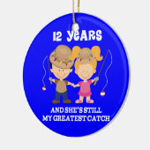 12e bruiloft Jubileum grappige cadeau voor hem Keramisch Ornament (Links)