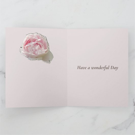 12e bruiloft Jubileum, pioenroos bloem Kaart (Binnen)