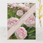 12e bruiloft Jubileum, pioenroos bloem Kaart (Gele Bloem)