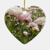 12e bruiloft Jubileum, pioenroos bloem Keramisch Ornament (Achterkant)