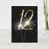 12e bruiloft sparklers kaart (Voorkant)