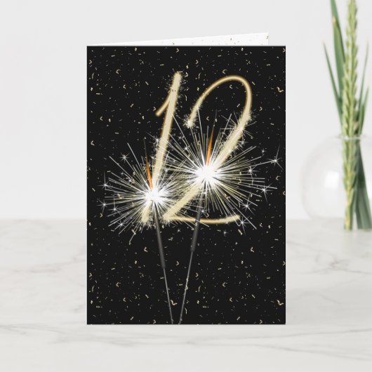 12e bruiloft sparklers kaart (Voorkant)