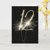 12e bruiloft sparklers kaart (Gele Bloem)