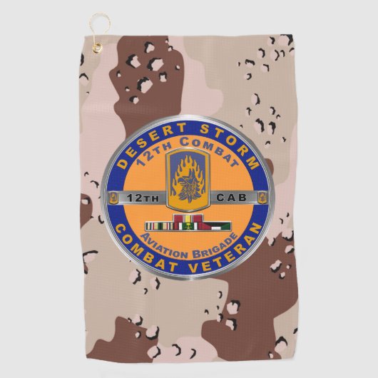 12e Combat Aviation Brigade Desert Storm Vet Golfhanddoek (Voorkant)
