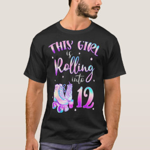 12e Dag Rolling In 12 Verjaardag Meisje Roller Ska T-shirt