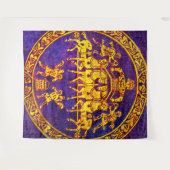 12e eeuw middeleeuwse hoorn en soldaten print wandkleed (Voorkant (horizontaal))