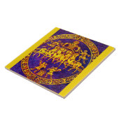 12e eeuw middeleeuwse orkaan en soldaten tegeltje (Zijkant)