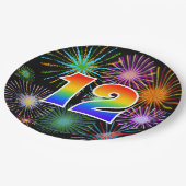 12e Evenement - Leuk, Kleurrijk, Vet, Regenboog 12 Papieren Bordje (Gekanteld)