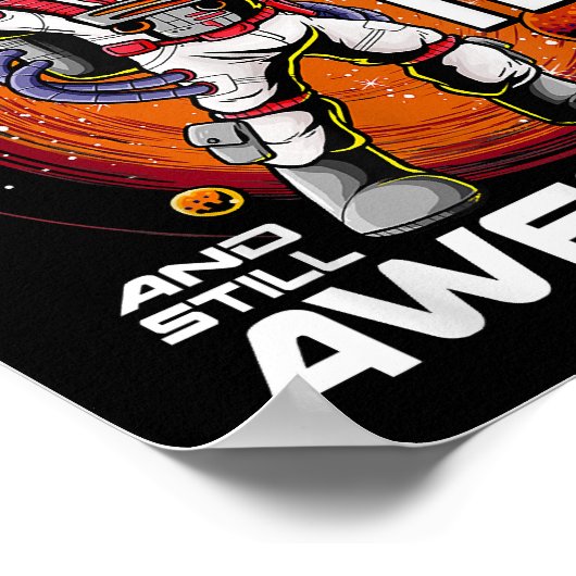 12e geboortedag Astronaut 12 jaar oude buitenruimt Poster (Hoek)