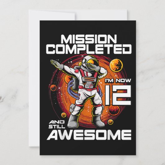 12e geboortedag Astronaut 12 jaar oude buitenruimt Save The Date (Voorkant)