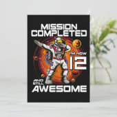 12e geboortedag Astronaut 12 jaar oude buitenruimt Save The Date (Staand voorkant)