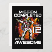 12e geboortedag Astronaut 12 jaar oude buitenruimt Save The Date (Voorkant / Achterkant)