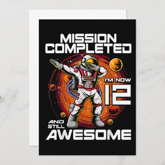 12e geboortedag Astronaut 12 jaar oude buitenruimt Save The Date (Voorkant / Achterkant)