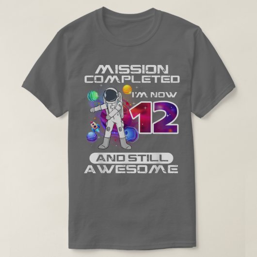 12e geboortedag Astronaut Space Lover 12 jaar oud T-shirt (Design voorkant)