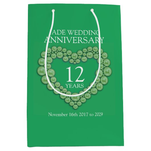 12e jade bruiloft fotocadeau tas voor bruiloft medium cadeauzakje (Voorkant)