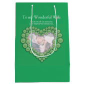 12e jade bruiloft fotocadeau tas voor bruiloft medium cadeauzakje (Achterkant)