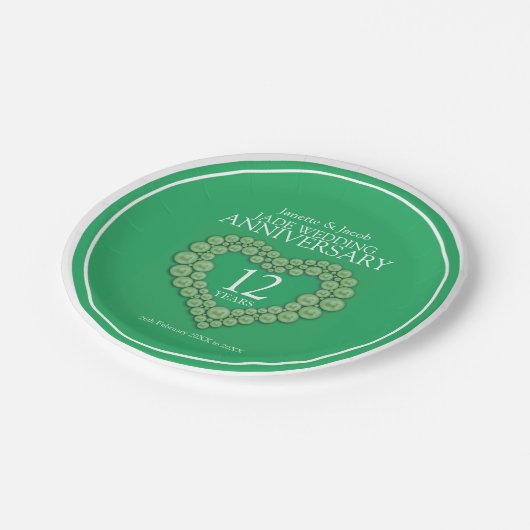 12e jade bruiloft jubileum hart papier bord (Gekanteld)