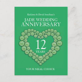 12e Jade Wedding Jubileum groene maaltijd keuze Informatiekaartje