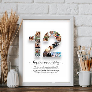 12e jubileum foto collage poster