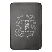 12e Jubileum Gift Chalk Hearts Badmat (Voorkant Verticaal)