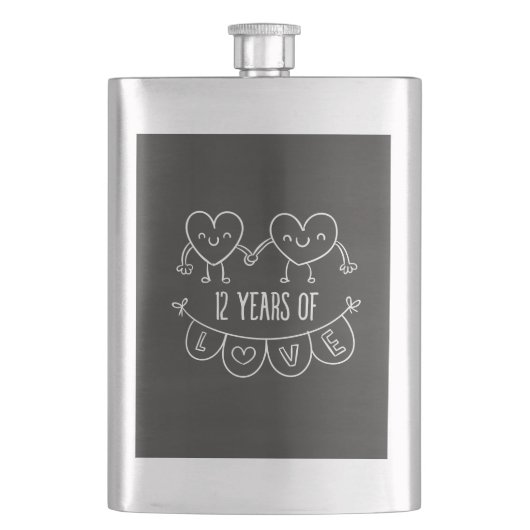 12e Jubileum Gift Chalk Hearts Flacon (Voorkant)