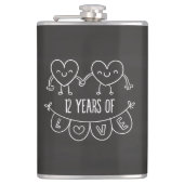 12e Jubileum Gift Chalk Hearts Heupfles (Voorkant)