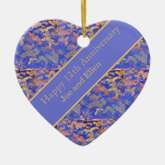 12e Jubileum, Jubileum zijde Keramisch Ornament (Voorkant)