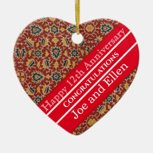 12e Jubileum, Jubileum zijde Keramisch Ornament