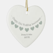 12e Jubileum met zijderupsen Keramisch Ornament (Rechts)