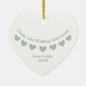 12e Jubileum met zijderupsen  Keramisch Ornament (Voorkant)