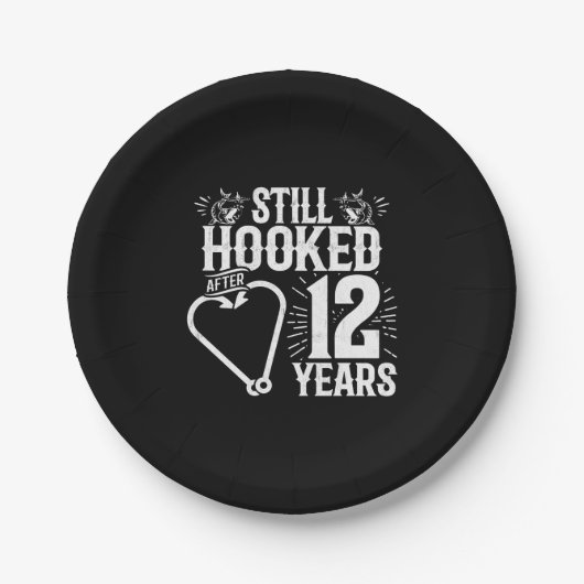 12e Jubileum paren gehuwd 12 jaar Papieren Bordje (Voorkant)