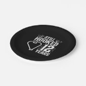 12e Jubileum paren gehuwd 12 jaar Papieren Bordje (Gekanteld)