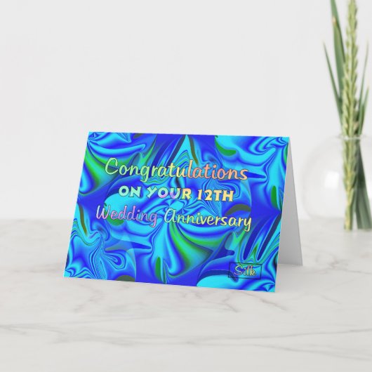 12e Jubileum voor bruiloft Kaart (Voorkant)