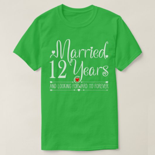 12e Jubileum voor haar paren 12 jaar T-shirt (Design voorkant)