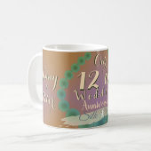 12e Jubileum Zijde en koffie Mok (Voorkant links)