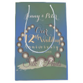 12e Jubileum zwarte parels Medium Cadeauzakje (Voorkant)