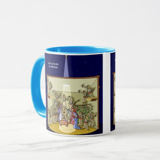 12e kerstdag (12 drummers Drumming) Mok (Voorkant links)