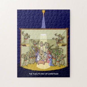 12e kerstdag (12 drummers) Jigzaag Puzzle Legpuzzel